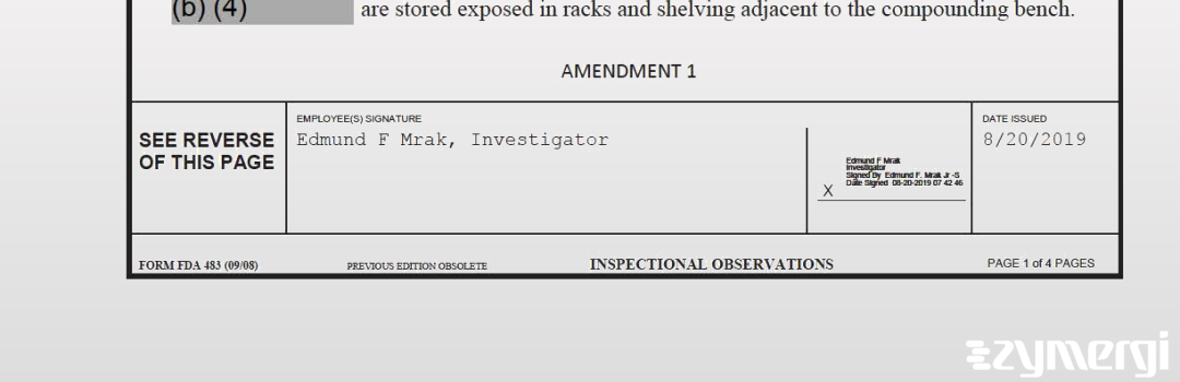 Edmund F. Mrak FDA Investigator