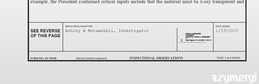 Ashley A. Mutawakkil FDA Investigator 