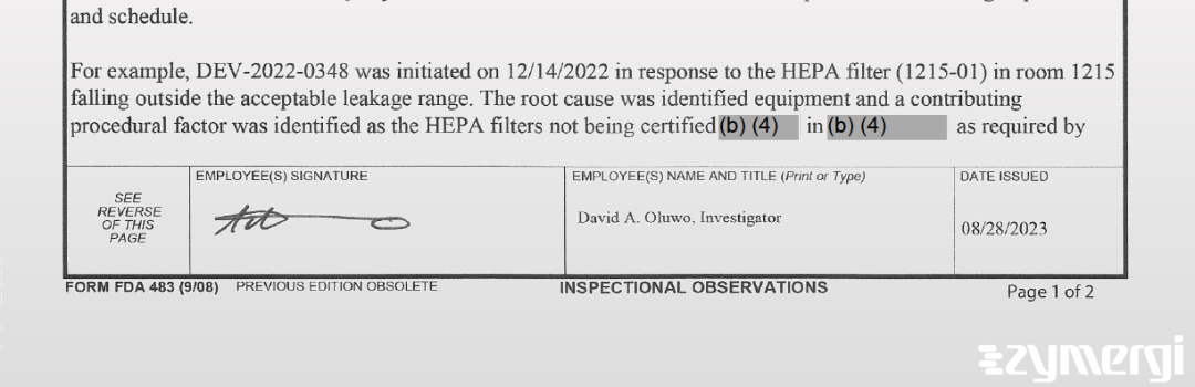 David A. Oluwo FDA Investigator