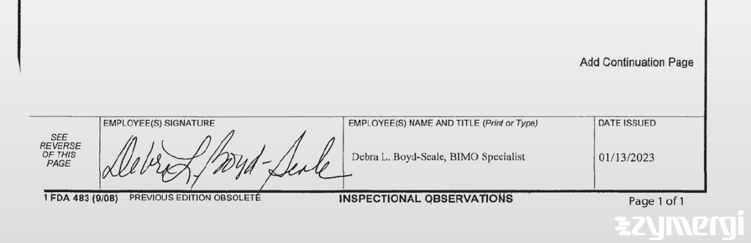 Debra L. Boyd Seale FDA Investigator Boyd Seale, Debra L FDA Investigator 