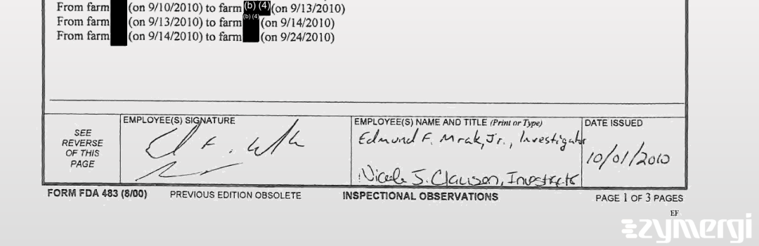 Edmund F. Mrak FDA Investigator Richard F. Hapke FDA Investigator Joseph T. Frost FDA Investigator James K. McNally FDA Investigator 