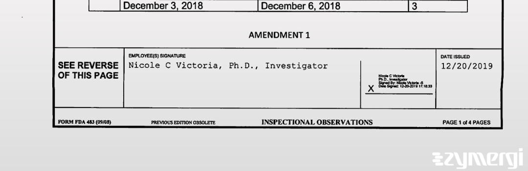 Nicole C. Victoria FDA Investigator 