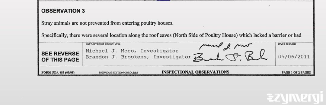 Brandon J. Brookens FDA Investigator Michael J. Mero FDA Investigator 