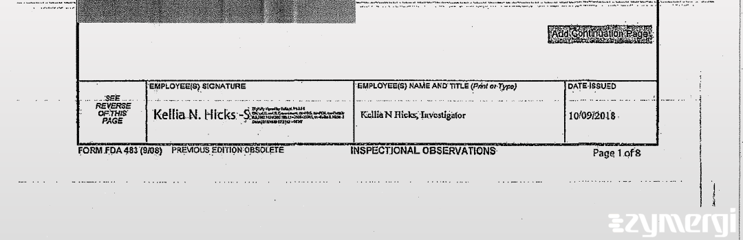 Kellia N. Hicks FDA Investigator 