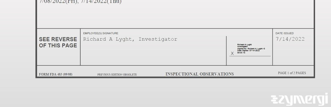 Richard A. Lyght FDA Investigator 