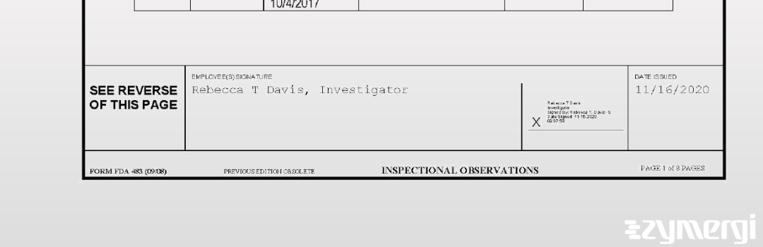 Rebecca T. Davis FDA Investigator