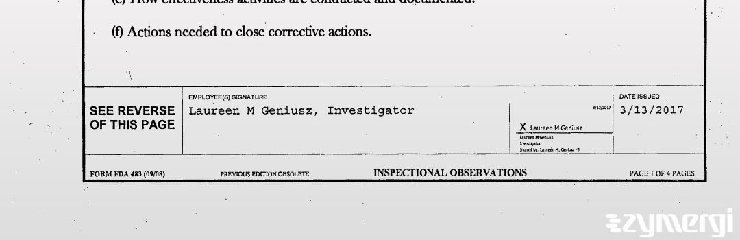Laureen M. Geniusz FDA Investigator
