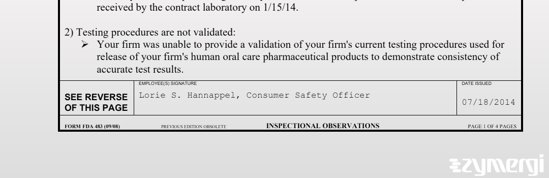 Lorie S. Hannappel FDA Investigator 