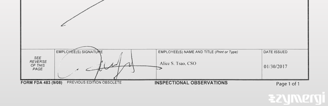 Alice S. Tsao FDA Investigator