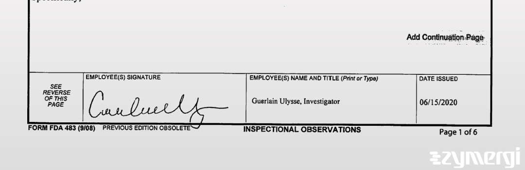 Guerlain Ulysse FDA Investigator 