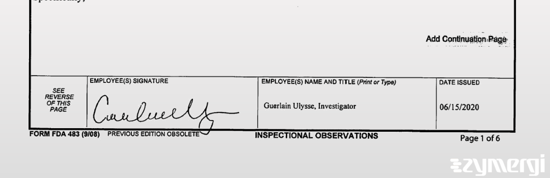 Guerlain Ulysse FDA Investigator