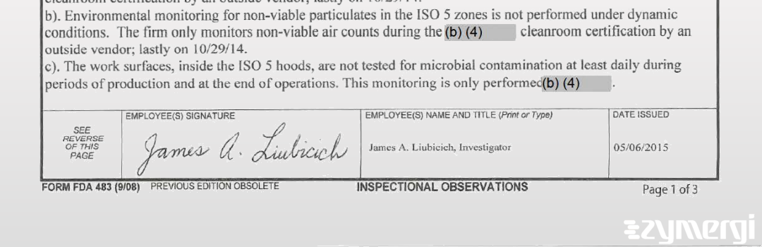 James A. Liubicich FDA Investigator