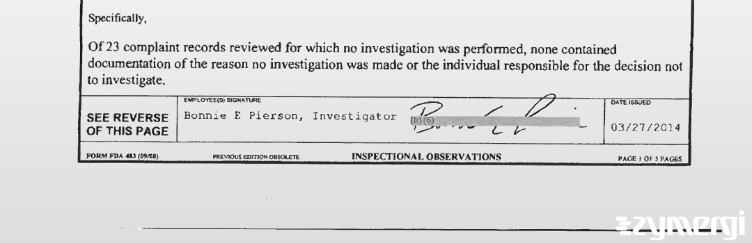 Bonnie E. Pierson FDA Investigator Bonnie E. Conley FDA Investigator 