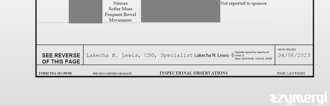 Lakecha N. Lewis FDA Investigator 