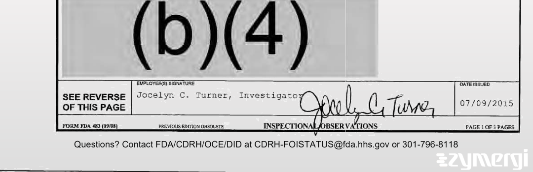 Jocelyn C. Turner FDA Investigator
