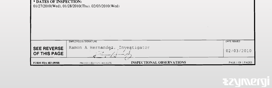 Ramon A. Hernandez FDA Investigator 
