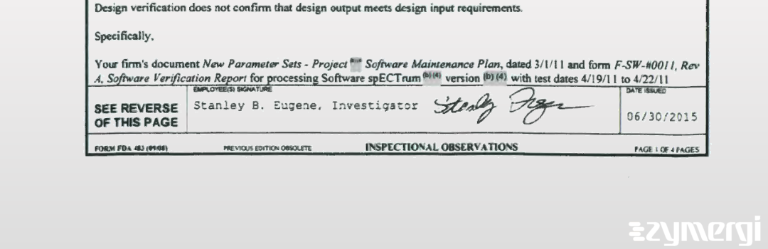 Stanley B. Eugene FDA Investigator 