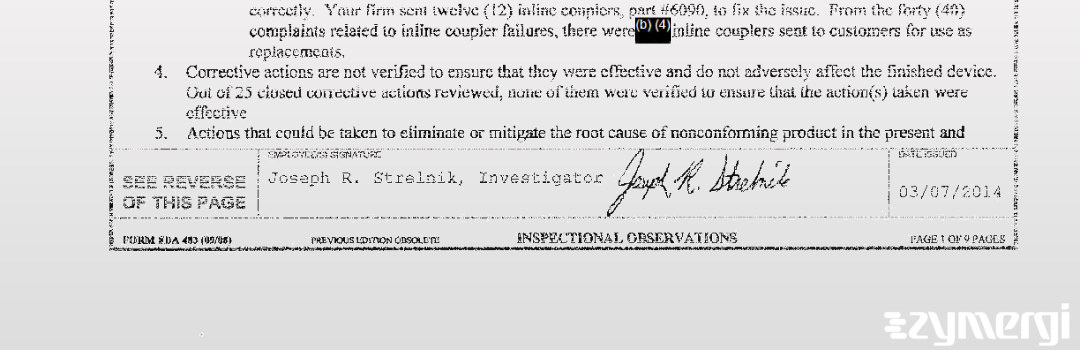 Joseph R. Strelnik FDA Investigator