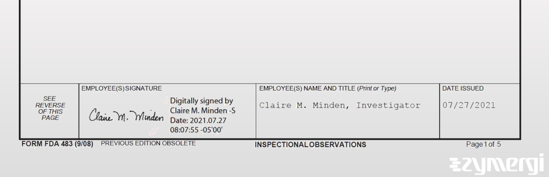 Claire M. Minden FDA Investigator