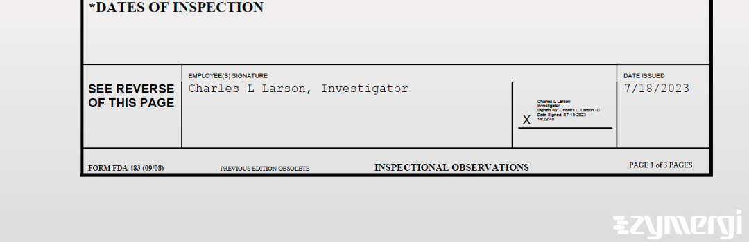 Charles L. Larson FDA Investigator 