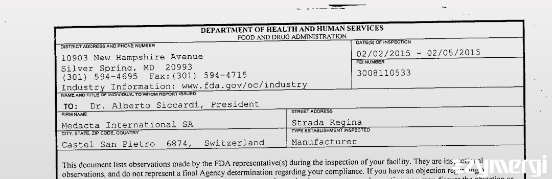 FDANews 483 Medacta International SA Feb 5 2015 top