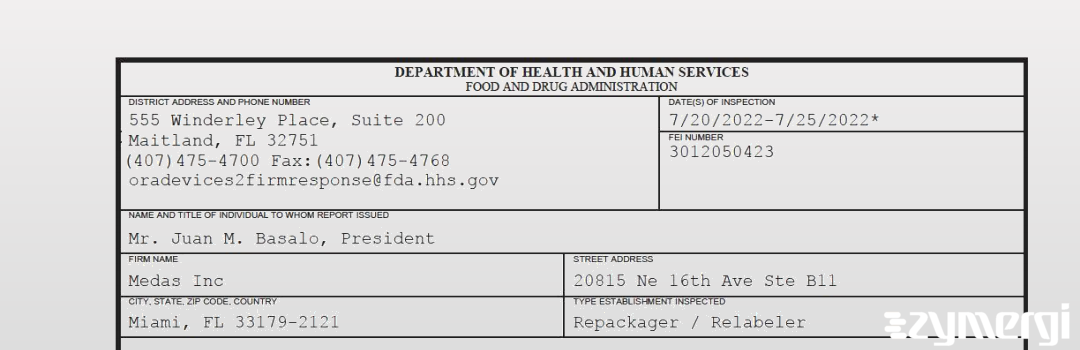 FDANews 483 Medas Inc Jul 25 2022 top