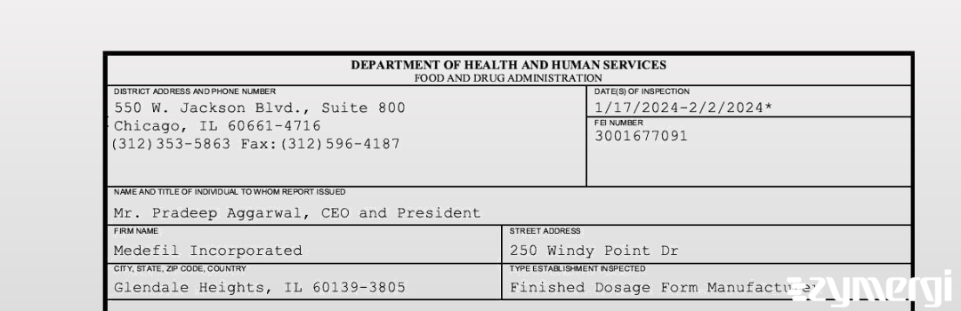 FDANews 483 Medefil Incorporated Feb 2 2024 top