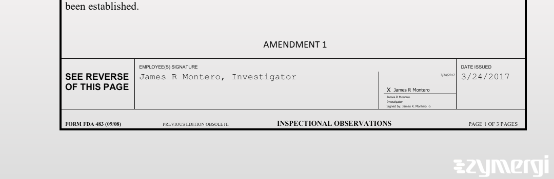 James R. Montero FDA Investigator 