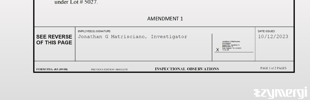 Jonathan G. Matrisciano FDA Investigator 