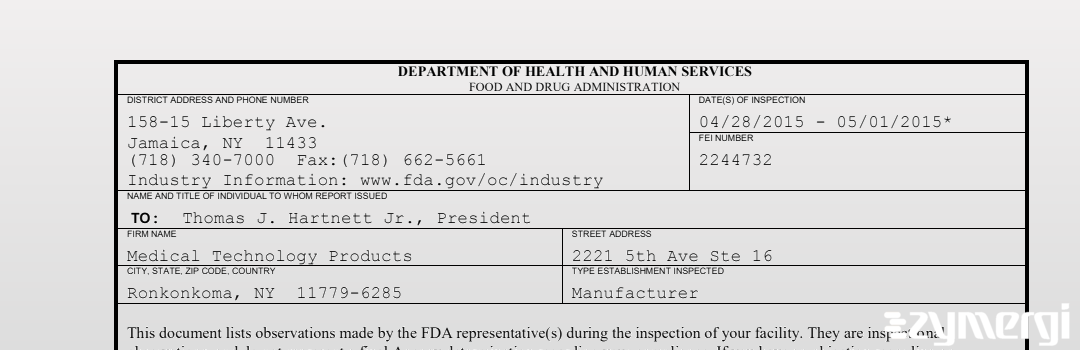 FDANews 483 Medical Technology Products May 1 2015 top