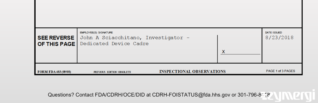 John A. Sciacchitano FDA Investigator 