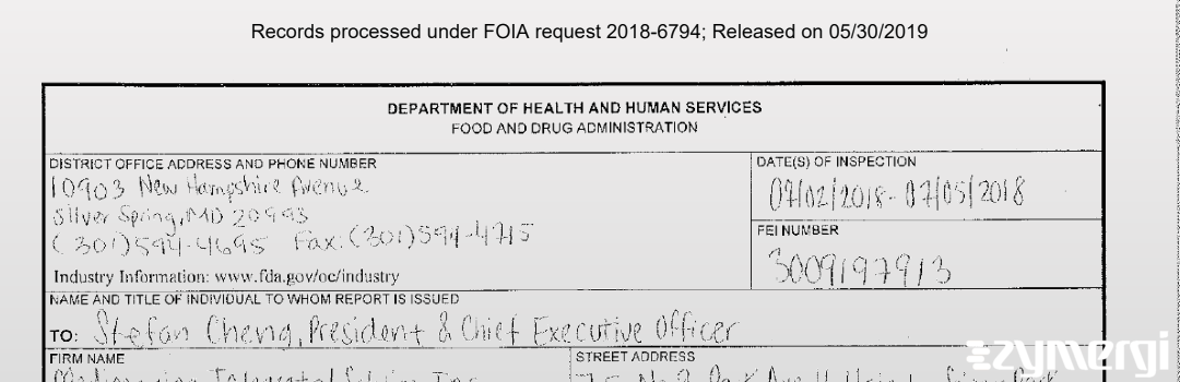 FDANews 483 Medimaging Integrated Solution, Inc. Jul 5 2018 top