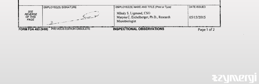 Mihaly S. Ligmond FDA Investigator 