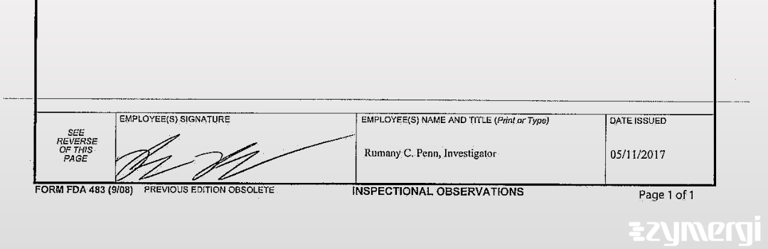 Rumany C. Penn FDA Investigator 