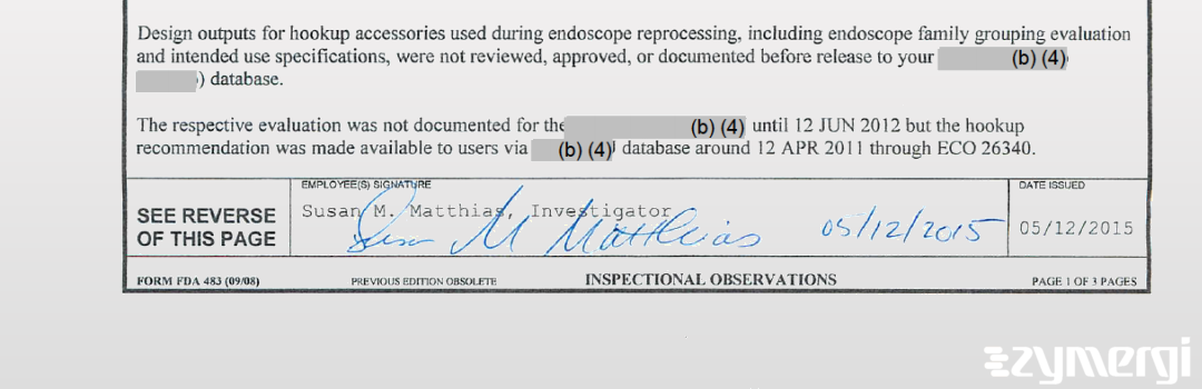 Susan M. Matthias FDA Investigator