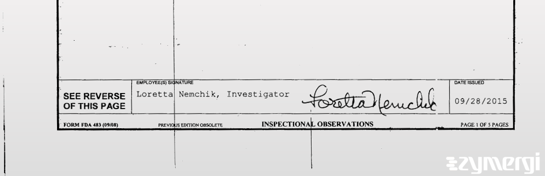 Loretta Nemchik FDA Investigator