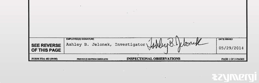 Ashley B. Jelonek FDA Investigator