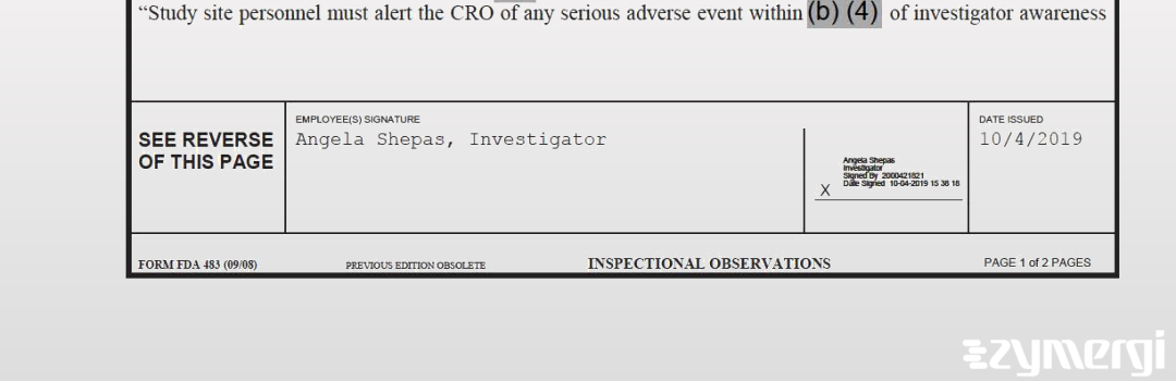 Angela Shepas FDA Investigator