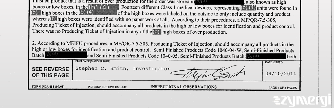 Stephen C. Smith FDA Investigator 