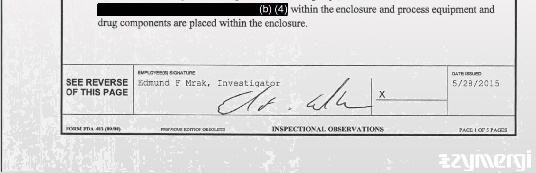 Edmund F. Mrak FDA Investigator