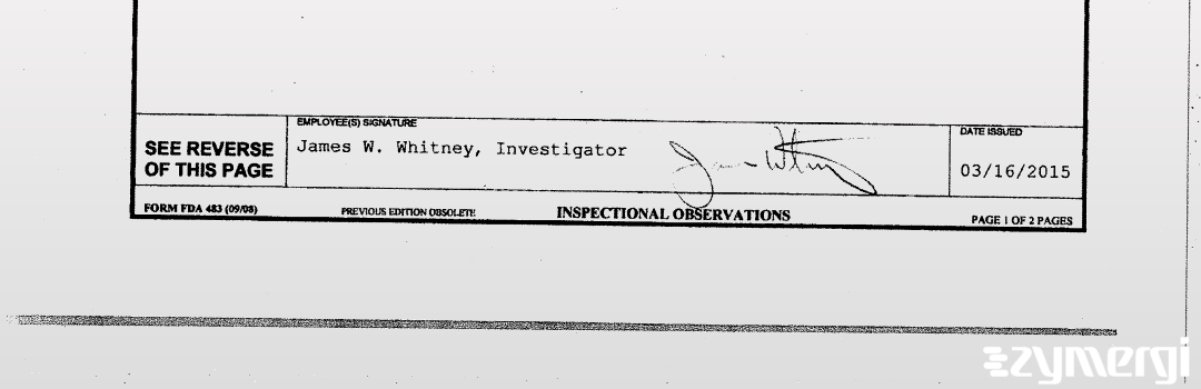 James W. Whitney FDA Investigator