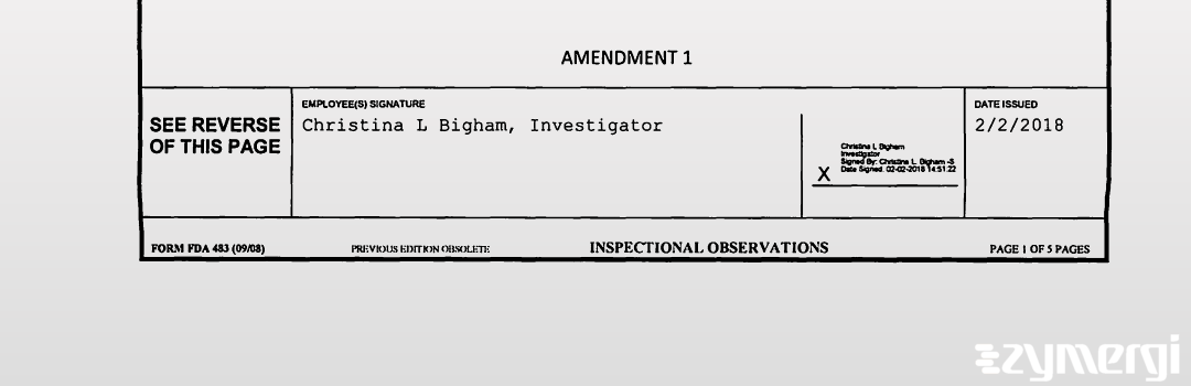 Christina L. Bigham FDA Investigator 