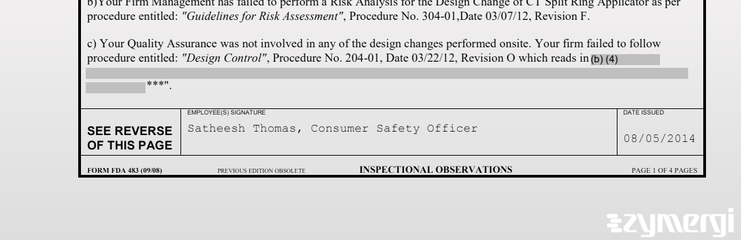 Satheesh Thomas FDA Investigator