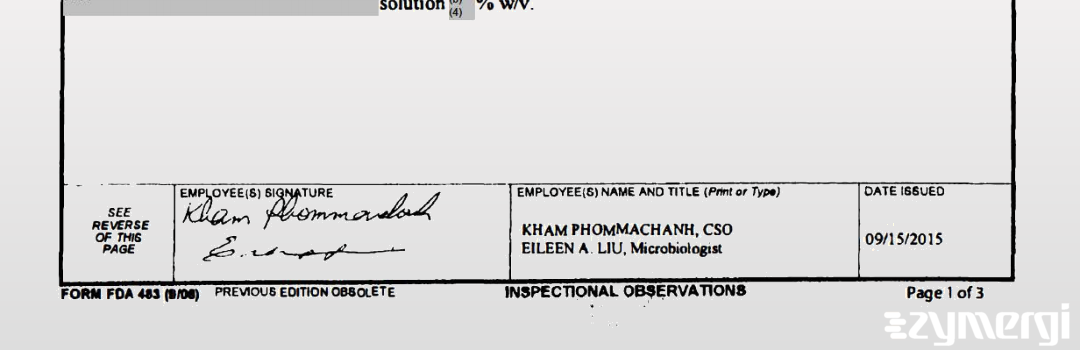 Eileen A. Liu FDA Investigator Kham Phommachanh FDA Investigator