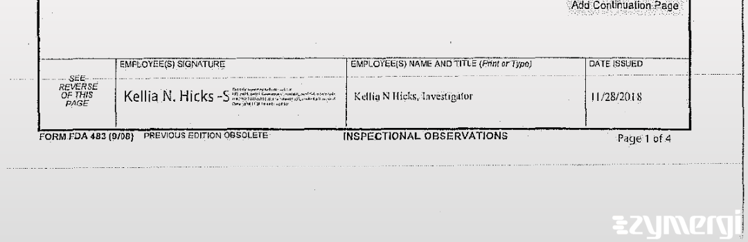 Kellia N. Hicks FDA Investigator 