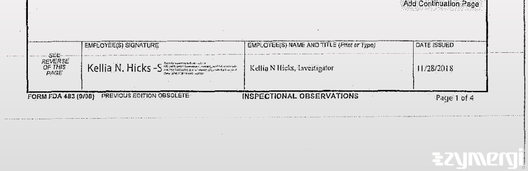 Kellia N. Hicks FDA Investigator