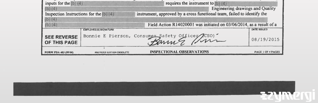 Bonnie E. Pierson FDA Investigator Bonnie E. Conley FDA Investigator