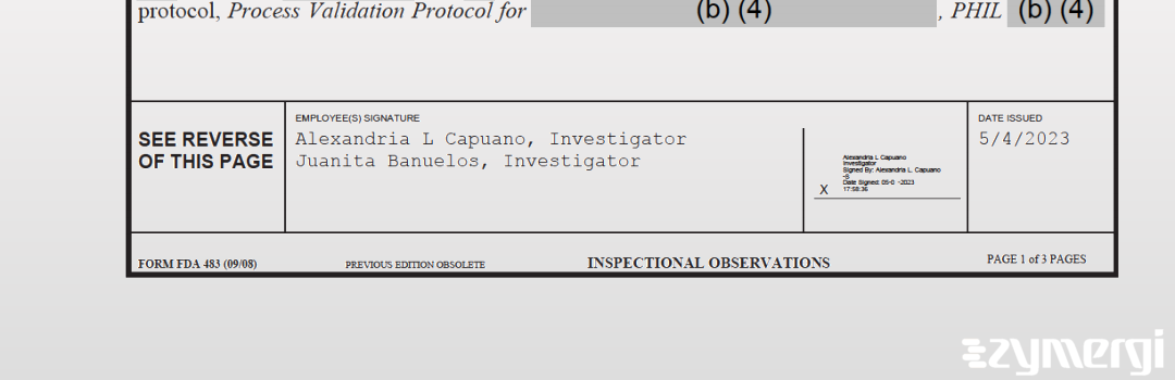 Juanita Banuelos FDA Investigator Alexandria L. Capuano FDA Investigator 