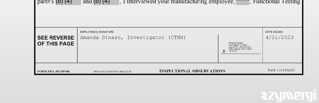 Amanda Dinaro FDA Investigator