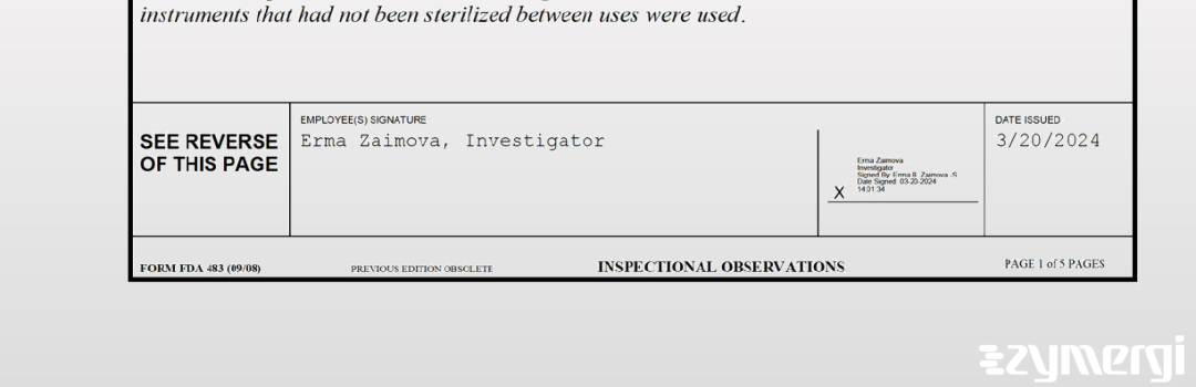 Erma Zaimova FDA Investigator